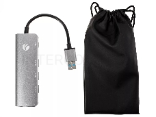 Адаптер концентратор USB 3.1 Type-A --> 4 USB3.0 Alum Shell HUB + PD , VCOM <CU4383A>