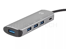 Адаптер концентратор USB 3.1 Type-A --> 4 USB3.0 Alum Shell HUB + PD , VCOM <CU4383A>