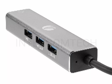 Переходник USB 3.0 -->RJ-45 1000Mbps+3 USB3.0, Aluminum Shell, 0.2м VCOM <DH312A>