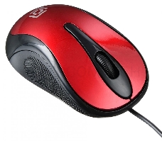 Мышь Oklick 385M черный/красный оптическая (1000dpi) USB для ноутбука (2but)