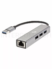 Переходник USB 3.0 -->RJ-45 1000Mbps+3 USB3.0, Aluminum Shell, 0.2м VCOM <DH312A>