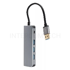 Адаптер концентратор USB 3.1 Type-A --> 4 USB3.0 Alum Shell HUB + PD , VCOM <CU4383A>