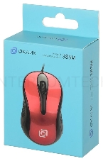 Мышь Oklick 385M черный/красный оптическая (1000dpi) USB для ноутбука (2but)