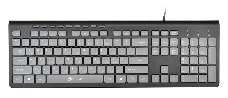 Клавиатура проводная Oklick 480M черный/серый USB slim Multimedia