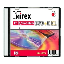 Диск DVD+R Mirex 8.5 Gb, 8x, Slim Case (1), Dual Layer (1/50)