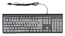 Клавиатура проводная Oklick 480M черный/серый USB slim Multimedia
