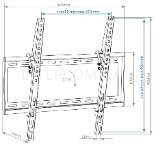 Кронштейн для телевизора Arm Media STEEL-4 черный 22-65 макс.35кг настенный наклон