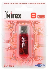 Флеш Диск 8GB Mirex Elf, USB 2.0, Красный