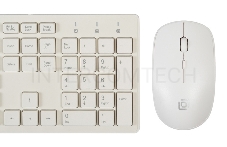Клавиатура + мышь Oklick 240M клав:белый мышь:белый USB беспроводная slim Multimedia