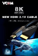 Кабель HDMI 19M/M,ver. 2.1, 8K@60 Hz 0.5m VCOM <CG860-0.5M>