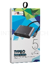 Адаптер USB Type-Cm-->VGA, HDMI 4k*30Hz, USB3.0, PD, Audio,iOpen (Aopen/Qust/VCOM)<ACU4511>
