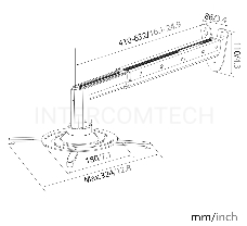 Кронштейн для проектора Cactus CS-VM-PR05BL-AL серебристый макс.10кг настенный и потолочный поворот и наклон