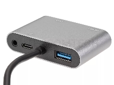 Адаптер USB Type-Cm-->VGA, HDMI 4k*30Hz, USB3.0, PD, Audio,iOpen (Aopen/Qust/VCOM)<ACU4511>
