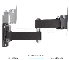 Кронштейн Kromax OPTIMA-104 black, 10-28, max 25 кг, настенный, VESA 100x100 мм