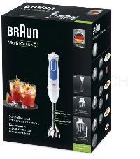 Блендер погружной Braun MQ3045 APERITIVE 700Вт белый/синий