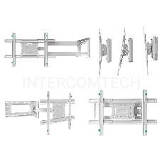 Кронштейн ONKRON M7LW 40-75 макс 400*600  наклон -5°/+15° поворот ±180° Макс нагрузка 68,2кг, от стены 110-711мм, белый