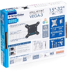 Кронштейн для телевизора Kromax VEGA-3 new черный 15-32 макс.20кг настенный фиксированный