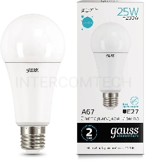 Светодиодная лампа GAUSS 73225 LED Elementary A67 25W E27 2100lm 4100K 1/10/50 0