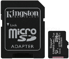 Флеш карта microSDHC 256GB microSDXC Class10 Kingston <SDCS2/256GB> UHS-I Canvas Select up to 100MB/s с адапт.