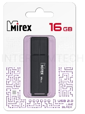 Флеш Диск 16GB Mirex Line, USB 2.0, Черный