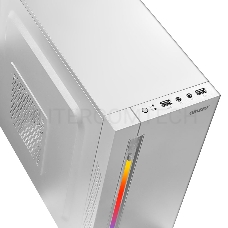 Корпус MiniTower Ginzzu D380, RGB, mATX, 2xUSB2.0, белый,без БП, без вентиляторов