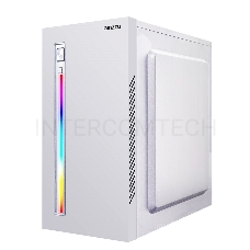 Корпус MiniTower Ginzzu D380, RGB, mATX, 2xUSB2.0, белый,без БП, без вентиляторов