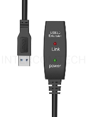 Кабель-адаптер USB3.0-repeater Aopen, удлинительный активный <Am-->Af> 10м