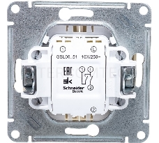 Механизм выключателя 2-кл. СП GLOSSA 10А IP20 10AX беж. SchE GSL000251