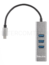 Переходник USB 3.1 Type-C -->4 USB3.0, Aluminum Shell, 0.2м Telecom <TA310C>