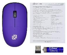 Мышь Oklick 515MW черный/пурпурный оптическая (1200dpi) беспроводная USB (3but)
