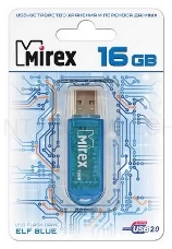 Флеш Диск 16GB Mirex Elf, USB 2.0, Синий