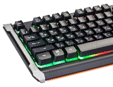 Клавиатура Oklick 717G черный/серый USB Multimedia LED