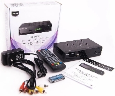 Ресивер эфирный цифровой DVB-T2 HD HD-600RU металл, дисплей, Эфир