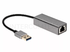 Кабель-переходник USB 3.0 (Am) --> LAN RJ-45 1000 Mbps, Alum Shell, Aopen/Qust <ADU312M>