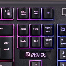 Клавиатура Oklick 717G черный/серый USB Multimedia LED