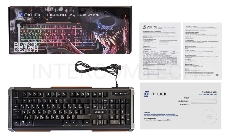 Клавиатура Oklick 717G черный/серый USB Multimedia LED