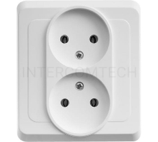 Розетка 2-м СП Этюд 16А IP20 без заземл. бел. SchE PC16-005B