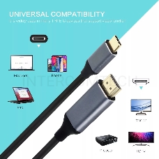 Кабель USB3.1 CM-HDMI 1.8M CU423MC-1.8M VCOM