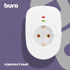 Сетевой фильтр Buro 100SH-Plus-W (1 розетка) белый (коробка)