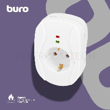 Сетевой фильтр Buro 100SH-Plus-W (1 розетка) белый (коробка)