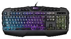 Клавиатура Oklick 777G PSYCHO черный USB Multimedia Gamer LED (подставка для запястий)