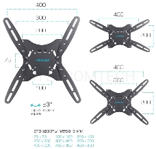 Кронштейн для телевизора Kromax TECHNO-5 серый 15-55 макс.35кг настенный поворот и наклон