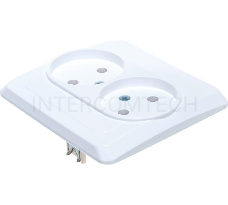 Розетка 2-м СП Этюд 16А IP20 без заземл. бел. SchE PC16-005B