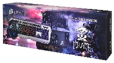 Комплект Оклик HS-HKM300G PIRATE (клавиатура, мышь, коврик для мыши, гарнитура) черный