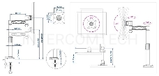 Кронштейн Kromax OFFICE-1 для мониторов 15-32, настольный, VESA 75x75/100x100, до 10 кг, grey titan