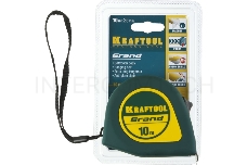 Рулетка KRAFTOOL GRAND, обрезиненный пластиковый корпус, 10м/25мм 34022-10-25