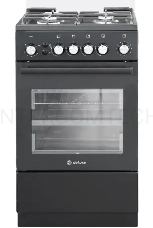 Плита Газовая De Luxe 5040.40г (кр) ЧР-015 черный (стеклянная крышка) реш.чугун