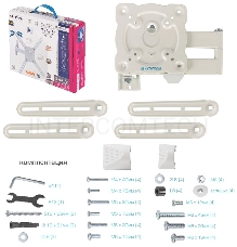 Кронштейн Kromax ATLANTIS-15 white, Наклонно-поворотный, 22-65, VESA до 400x400, до 40кг