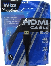 Кабель HDMI [C-HM-HM-7.5M] Wize, 7.5 м, v.2.0, 19M/19M, позол.разъемы, экран, черный, пакет