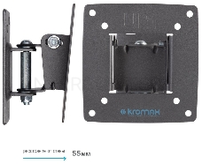 Кронштейн Kromax OPTIMA-102 black, 10-28, max 25 кг, настенный, VESA 100x100 мм